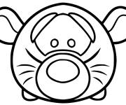 Coloriage T&ecirc;te de Tigger maternelle Disney Tsum Tsum