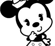 Coloriage Timide Minnie Mouse kawaii pour cmp