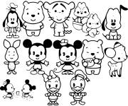 Coloriage Tous les personnages de Disney Kawaii