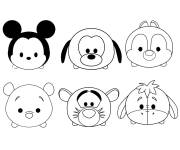 Coloriage Tous les personnages impressionnantes de Disney Kawaii