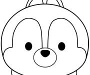Coloriage et dessins gratuit Visage Chip kawaii Disney à imprimer