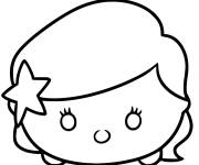 Coloriage Visage princesse Ariel Kawaii