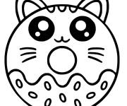 Coloriage Chaton Kawaii facile