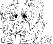 Coloriage Chibi Princesse Kawaii