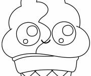 Coloriage Cr&egrave;me glac&eacute;e avec des yeux Kawaii