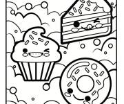 Coloriage De Manger Kawaii