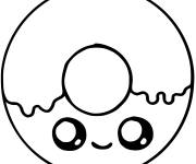 Coloriage Donut kawaii 