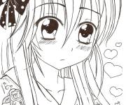Coloriage Fille Manga trop mignonne