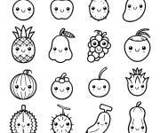 Coloriage Fruits Mignons Kawaii