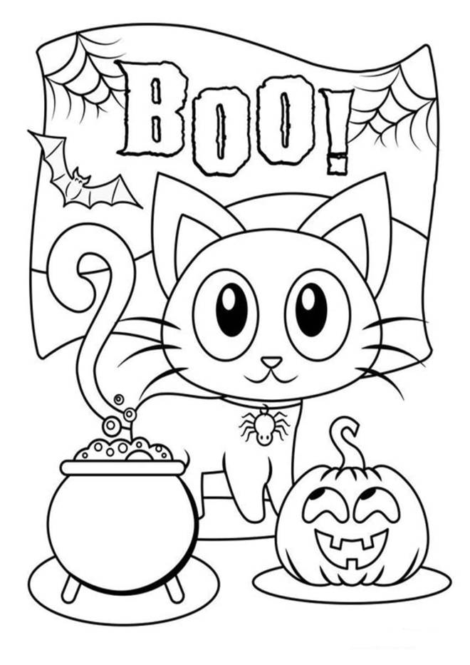 Coloriage et dessins gratuits Halloween Kawaii à imprimer