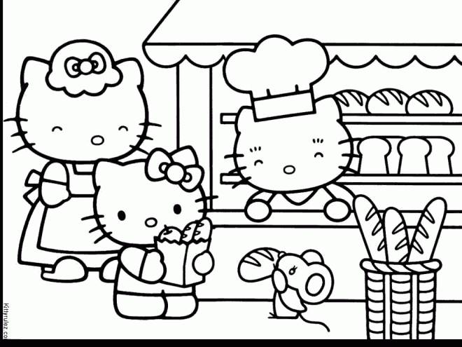 Coloriage et dessins gratuits Hello Kitty Kawaii à imprimer