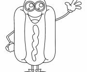 Coloriage Hotdog Kawaii