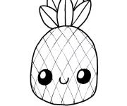 Coloriage Kawaii Ananas