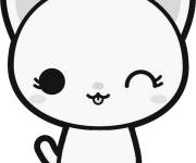Coloriage Kawaii Animaux Chaton
