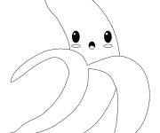 Coloriage Kawaii Banane