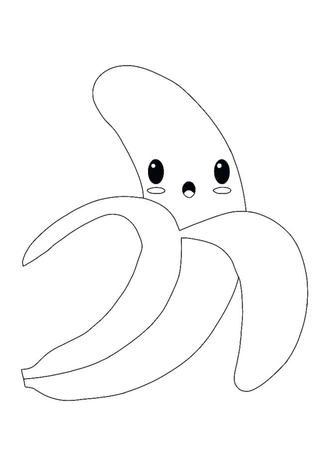 Coloriage et dessins gratuits Kawaii Banane à imprimer