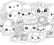 Coloriage et dessins gratuit Kawaii Bonbons à imprimer