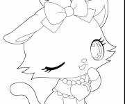 Coloriage Kawaii Chaton Trop Mignonne