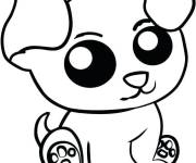 Coloriage Kawaii Chiot