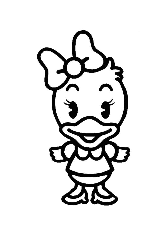 Coloriage et dessins gratuits Kawaii Daisy Duck à imprimer
