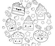 Coloriage et dessins gratuit Kawaii Fast Bonbons stylisés à imprimer