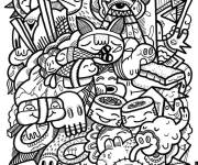 Coloriage Kawaii Griffonnage 