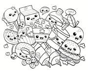 Coloriage et dessins gratuit  Kawaii Nourriture personnages à imprimer