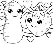 Coloriage Kawaii Nourriture Rigolos