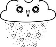 Coloriage Kawaii Nuage