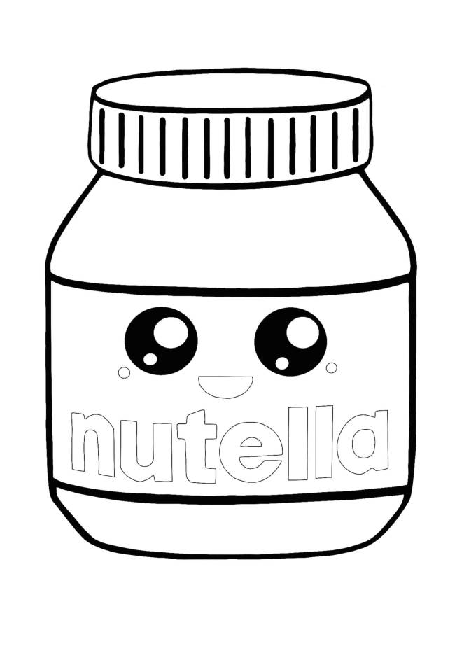 Coloriage et dessins gratuits Kawaii Nutella à imprimer