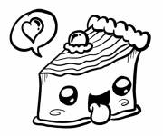 Coloriage Nourriture facile kawaii  