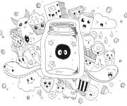 Coloriage Nourriture Kawaii Doodle art