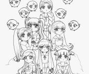 Coloriage Personnages Chibi Kawaii 