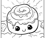 Coloriage Petit G&acirc;teau Avec Des Yeux