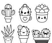 Coloriage Plantes Kawaii
