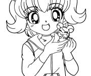 Coloriage Portrait Fille Manga Kawaii