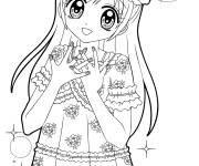 Coloriage Princesse Fille belle Kawaii