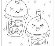 Coloriage Smoothie Kawaii
