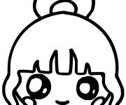 Coloriage Visage Fille Kawaii