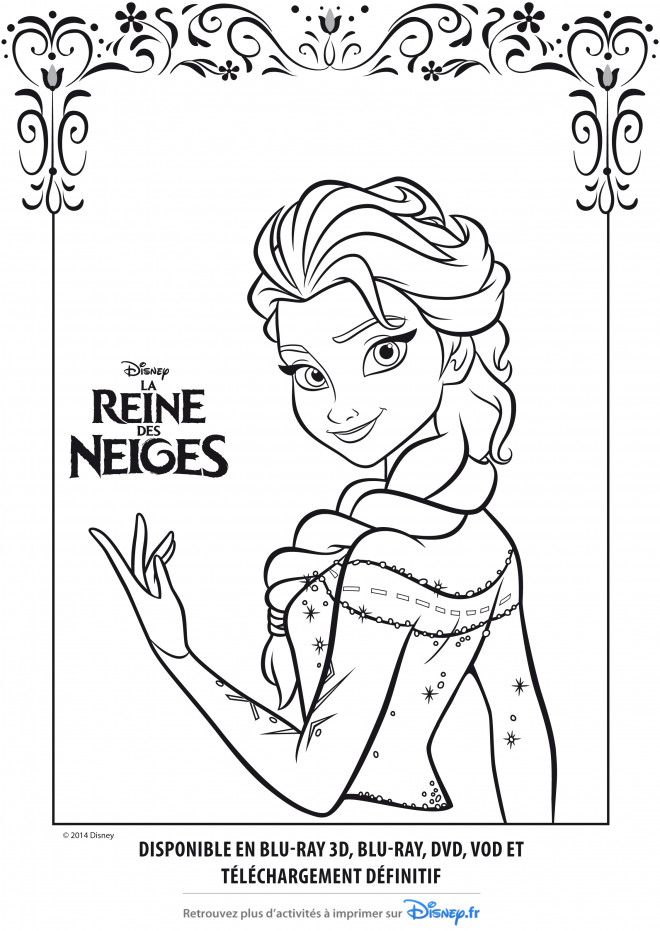 Coloriage Affiche De Elsa La Reine De Neiges Dessin Gratuit