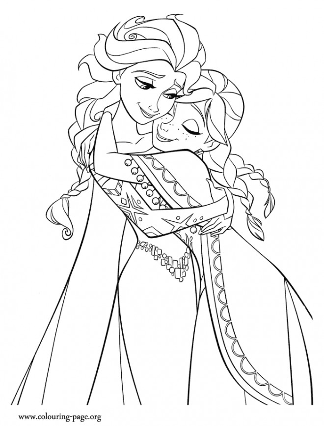 Coloriage Princesse Disney Elsa Et Anna La Reine Des Neiges Dessin Princesse  Disney à imprimer