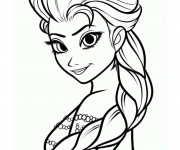 Coloriage Elsa La Reine des Neiges dessin vectoriel