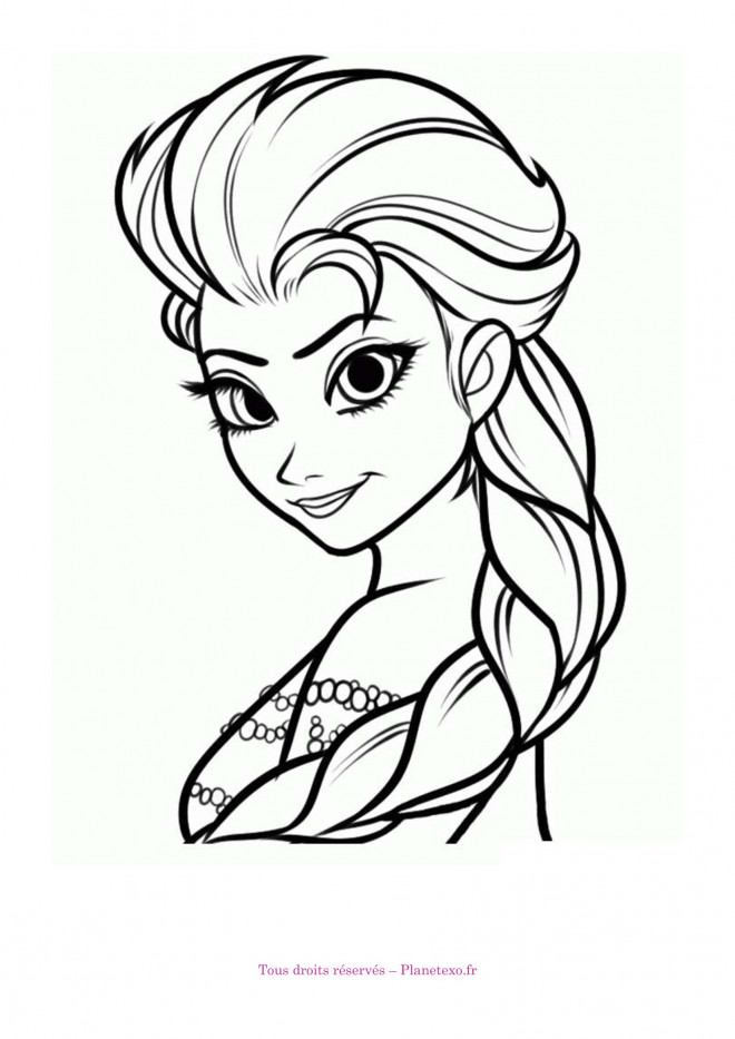 Coloriage et dessins gratuits Elsa La Reine des Neiges dessin vectoriel à imprimer