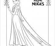 Coloriage La Reine des Neiges à découper