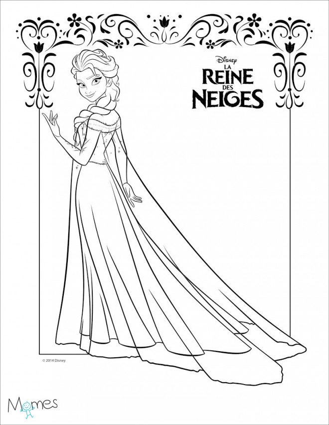 Coloriage La Reine Des Neiges à Découper