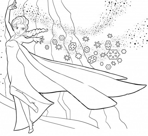 Coloriage La Reine Des Neiges Elsa Magique Dessin Gratuit à