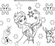 Coloriage La Reine des Neiges en Pose