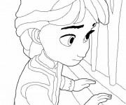 Coloriage La Reine des Neiges Enfance