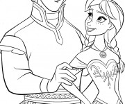 Coloriage La Reine des Neiges et Hans