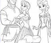 Coloriage et dessins gratuit La Reine des Neiges et Kristoff à imprimer